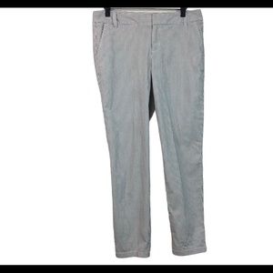 Caslon Size 6 Chino Ankle Striped Pants White Gray